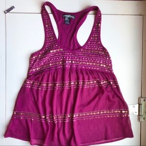Maroon Beaded Sheer Tank Nordstrom